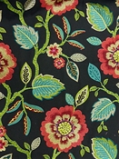Folk Song 407 Black Raspberry Embroidery Covington Fabric